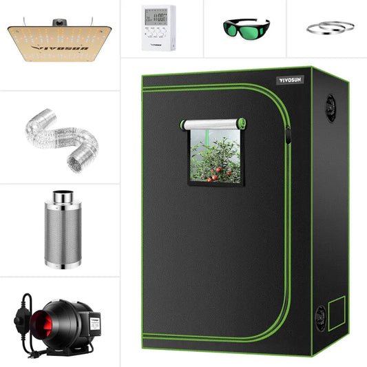 VIVOSUN 4 x 2 ft. Basic Grow Kit, Standard Grow Tent Kit with VS2000 LED Grow Light, 48" x 24" x 60" Beginner Grow Kits for Indoor Planting