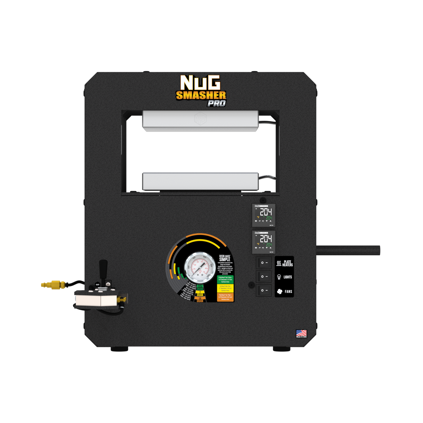 NugSmasher Pro 20 Ton Pneumatic/Manual Rosin Press